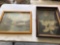 Framed Pictures Depicting Floral and Rough Water Stream