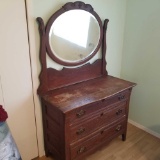 3 Drawer Vintage Dresser with Mirror