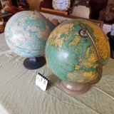 2 World Globes with Stands