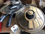 Electric West Bend Frying Pan and Variety of Sauce Pans