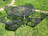 Metal Patio Set inc. Table and 4 Chairs