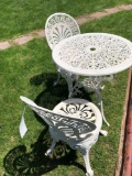 Modern Decorative Cast Patio Set inc Table and 2 Chairs