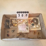 Assortment Jewelry Items inc Pins, Tie Clasps, and Trinkets