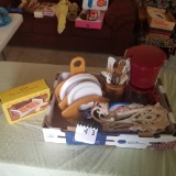 Hot Dog Cooker Machine, Plate Dispensor, and Utensils