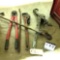 Assortment inc. Cable Come a Long, Pipe Wrench, and Bolt Cutters
