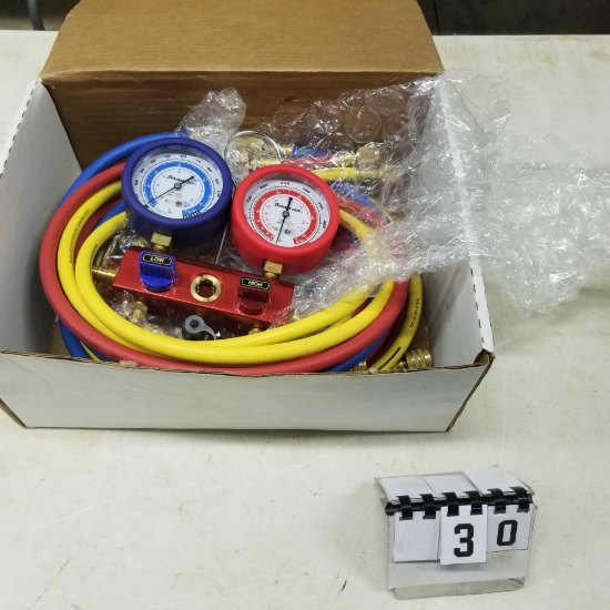 SNAP ON R 12/134 Freon Dual Manifold Gauge and Hose Set