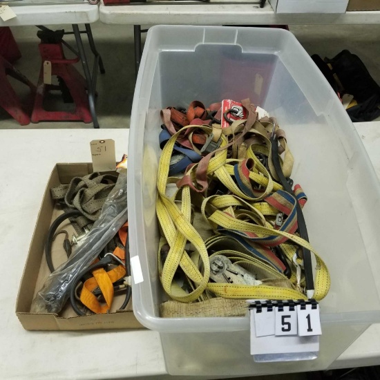 Large Assortment Ratchet Tie Straps and Rigging Lift Straps