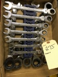 GEARWRENCH Metric Open End with Ratcheting Swivel Box End Set