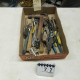 Assortment inc. Hammer, Pipe Wrench, Crescent Wrenches, Vise Grips