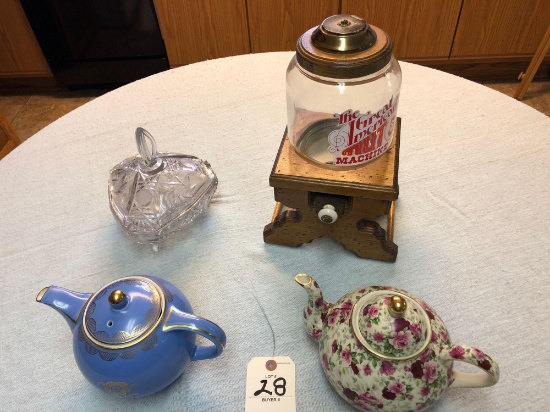 Assortment incl. Hall and Formalities Tea Pots, Candy/ Nut Dispenser, and Covered Candy Dish