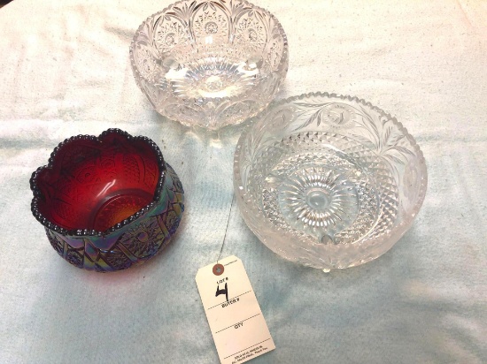 Assortment Candy Dishes incl. Red and Clear