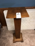 Wood Pedestal Plant Stand