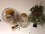 Assortment incl. Cracker Jar, Table Fan, and Floral Display