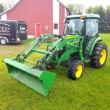 2008 John Deere 4320 Compact Tractor, Mfd, Cab, Hydro Transmission with 400X Loader