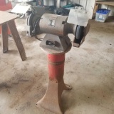 DuraCraft Dual Wheel Grinder on Pedestal Stand