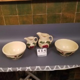 Assortment Watt Ware Pitchers and Bowl