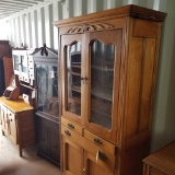 Ornate Glass Front China Hutch