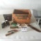 Remington Wood Ammo Box, Binoculars and Ammo