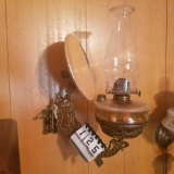 Antique Wall Hanging Oil Lamp