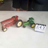 IH and JD Toy Tractors