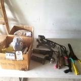 Assortment inc. Receiver Hitches, Pigeon Thrower, and Hedge Trimmer