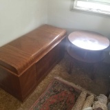 Waterfall Cedar Chest and Round End Table