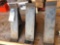 Three- home made manufactured steel brackets for lifting structures with hyd jacks. Size of