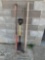 Rake, hoe, spade, long handled cement/stake remover. No shipping