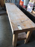 2' x 8' x 32' H wood work bench. No shipping