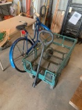 Rollfast Single speed woman?s bicycle, 4 wheel pull type /pull behind cart, 38'' long, 20'' wide,