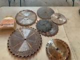 Assortment of saw blades ranging from 7 1/4'' up to 12''. No shipping