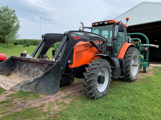 2007 Agco RT 155A Cab Mfd Tractor with Westendorf 560 Freedom Loader ONLY 3092 Hrs