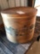 21'' round x 17'' H lidded wood container.