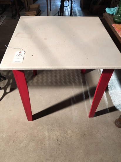 32'' square x 30'' H painted wood table ~ Nice condition! No Shipping.