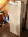 Vintage painted-wood cabinet, 25'' W x 13'' D x 60'' H - No Shipping!