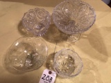 (4) Varied glass candy dishes.