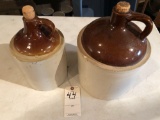 (2) Brown-top handled crocks (appear to be in good condition)