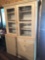 Beautiful, painted, vintage kitchen cupboard (50'' W x 17.5'' D x 80'' H) w/(2) top glass doors,