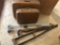 2-piece Samsonite luggage set, metal & antique wood crutches, and canes. No Shipping.