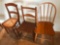 (3) Chairs ~ (2) w/wicker seats, and (1) solid wood bow-back chair. No Shipping!