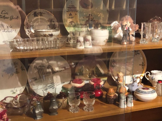 Various fancy dishes, plates, salt/pepper sets, fancy candy dish, and more!