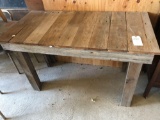 Rustic homemade table w/tongue-and-groove top (50'' W x 25'' D x 31'' H). No Shipping!
