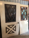 (2) Metal-frame doors w/window inserts ~ (1) 42'' W x 6' 8'' H and (1) 32'' x 6' 8'' - No Shipping!