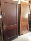 (2) Solid wood panel doors - 32'' W x 7' and 32'' W x 6' 8'' - No Shipping!