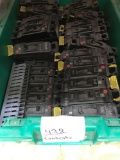 1 bin of Used GE 20 amp Circuit breakers