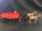 Massey Ferguson Red Wagon w/ Tan Horses