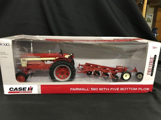 IH Farmall "560" Tractor with 5 Bottom Plow Prestige Series