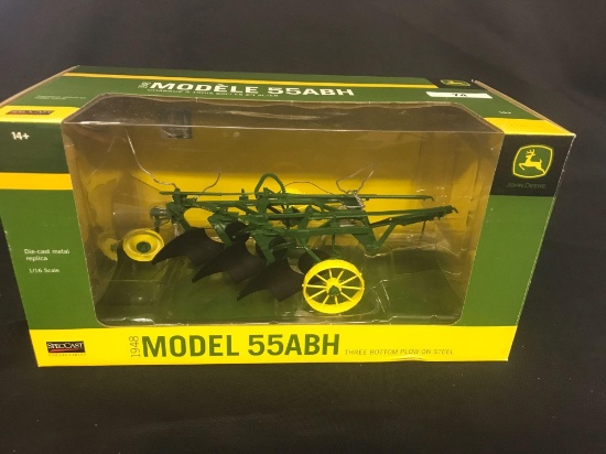 John Deere Model "55ABH" 3 Bottom Plow on Steel Spec Cast