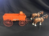 Allis Chalmers Wagon w/Brown Horses