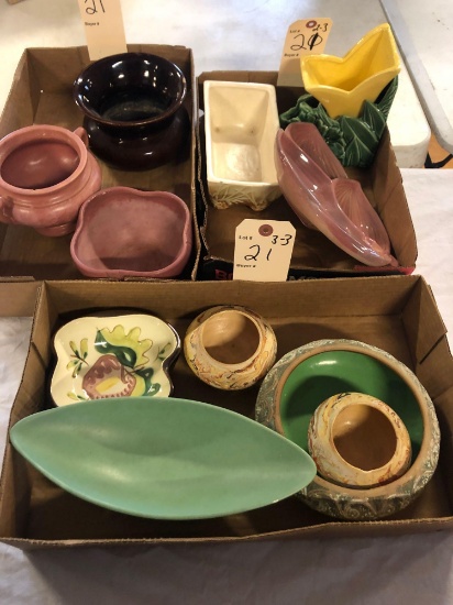 Various pottery including Redwing and McCoy